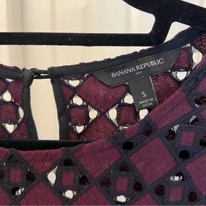 Long Sleeve Eyelet Lace Banana Republic Blouse